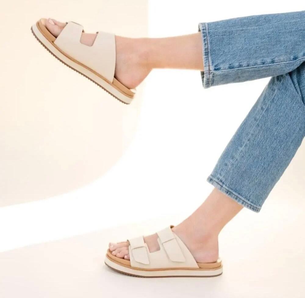 Nisolo Ella Flatform Leather Sandals Cream Ivory Size 11 NWOB CoastalChic Resort